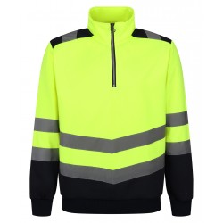 Plain Sweatshirt Pro hi-vis 1/4-zip sweatshirt Regatta High Visibility 195 GSM