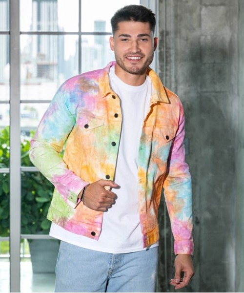 Plain Jacket Tie-dye denim jacket Colortone 300 GSM