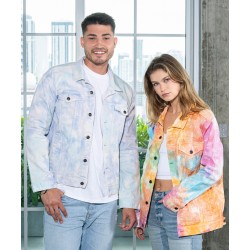 Plain Jacket Tie-dye denim jacket Colortone 300 GSM