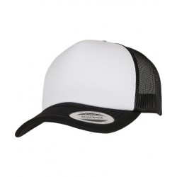Plain Cap YP Classics® curved foam trucker cap – white front (6320W) Flexfit by Yupoong 148 GSM