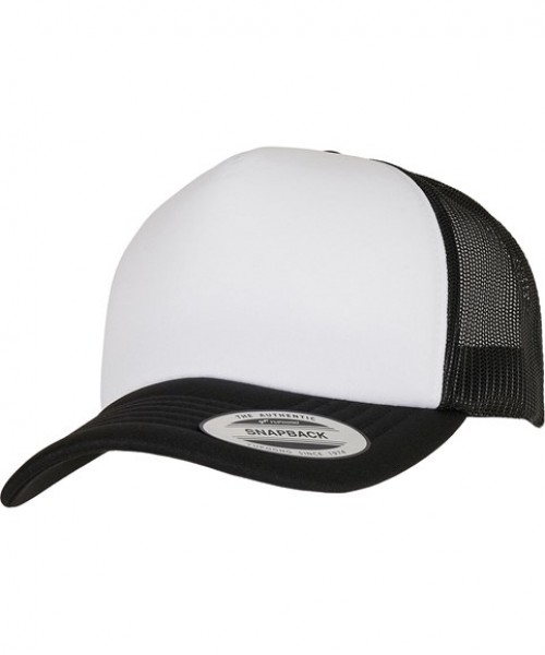 Plain Cap YP Classics® curved foam trucker cap – white front (6320W) Flexfit by Yupoong 148 GSM