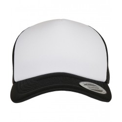 Plain Cap YP Classics® curved foam trucker cap – white front (6320W) Flexfit by Yupoong 148 GSM