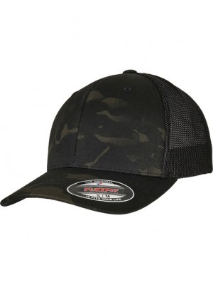 Plain Cap MultiCam庐 trucker mesh cap (6511MC) Flexfit by Yupoong 239 GSM