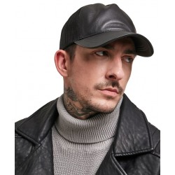 Plain Cap Synthetic leather trucker (6606LT) Flexfit by Yupoong