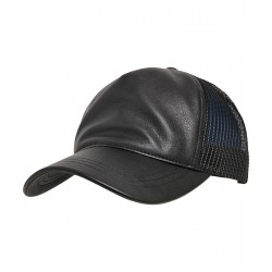 Plain Cap Synthetic leather trucker (6606LT) Flexfit by Yupoong