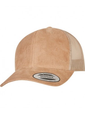 Plain Cap Imitation suede leather trucker cap (6606SU) Flexfit by Yupoong 282 GSM