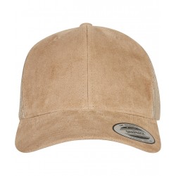 Plain Cap Imitation suede leather trucker cap (6606SU) Flexfit by Yupoong 282 GSM