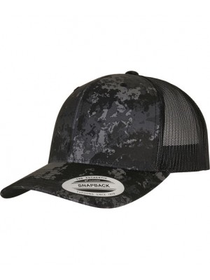 Plain Cap YP Classics® Veil Camo™ retro trucker cap (6606VC) Flexfit by Yupoong 156 GSM