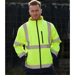 Plain HI-VIS TWO-TONE SOFT SHELL JACKET DICKIES 300 GSM