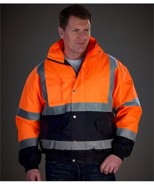 Plain HI-VIS TWO TONE BOMBER JACKET YOKO 300 GSM